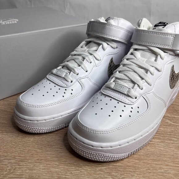 Nike Air Force 1 '07 Mid White Snake Swoosh - Picture 10 of 11